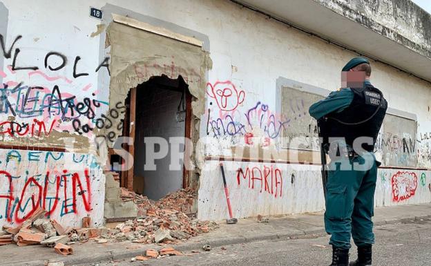 Registro e incautación de las plantas de marihuana en domicilios de Carlet. 