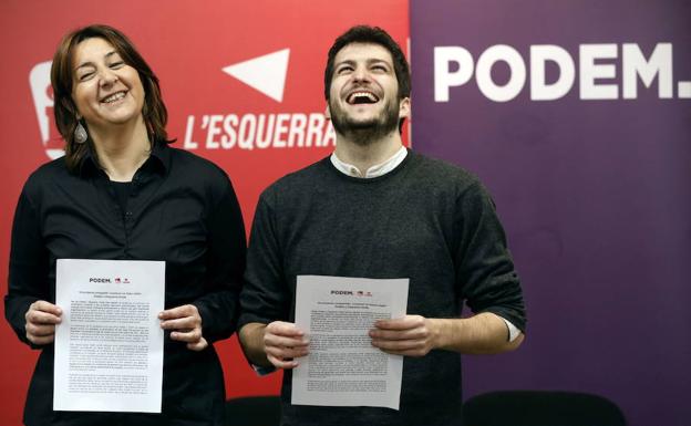 Firma del acuerdo electoral EU-PODEM