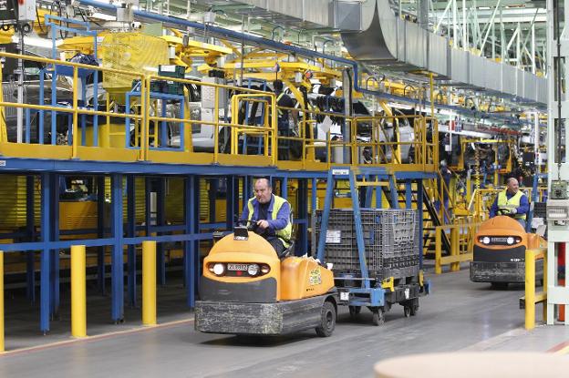 Zona de la cadena de montaje de la factoría de Ford Almussafes. 