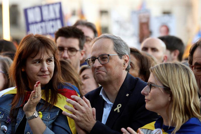 Colectivos independentistas catalanes se han concentrado este sábdo en Madrid para 