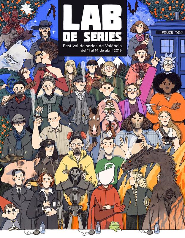 ¿Qué personajes de series reconoces en este cartel?