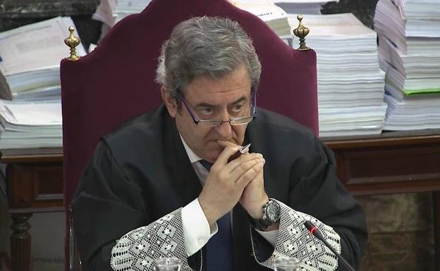 Imagen de la señal del tribunal Supremo durante el juicio del 'procés'.