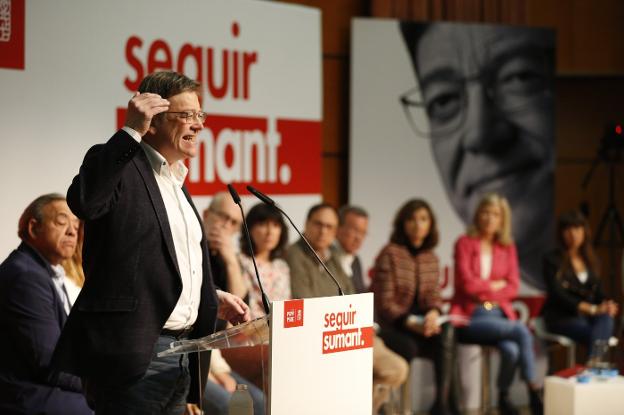 Puig durante el acto de ayer en Valencia. 