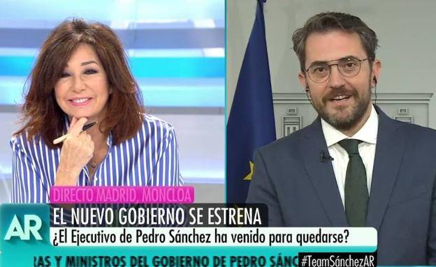 Ana Rosa Quintana y Máximo Huerta, durante su etapa como ministro.