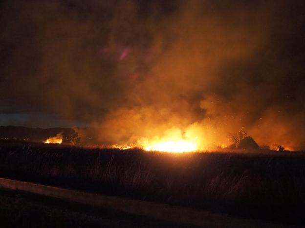 La zona afectada por el fuego. 