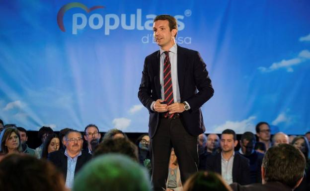 Pablo Casado, durante un acto político en Ibiza. 