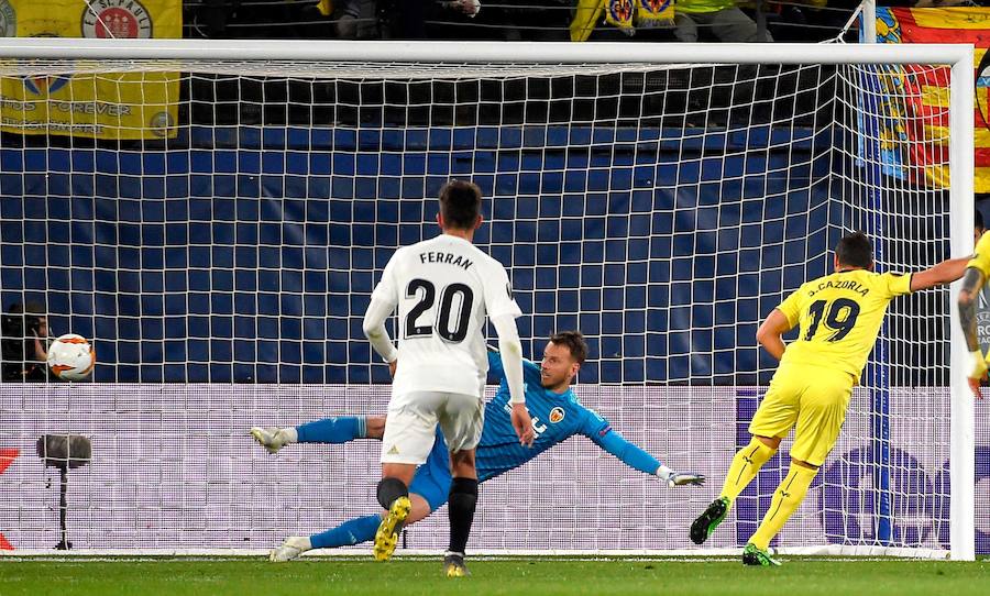 Las mejores fotos del partido de ida de cuartos de final de Europa League entre dos de los clubes de la Comunitat en el Estadio de la Cerámica