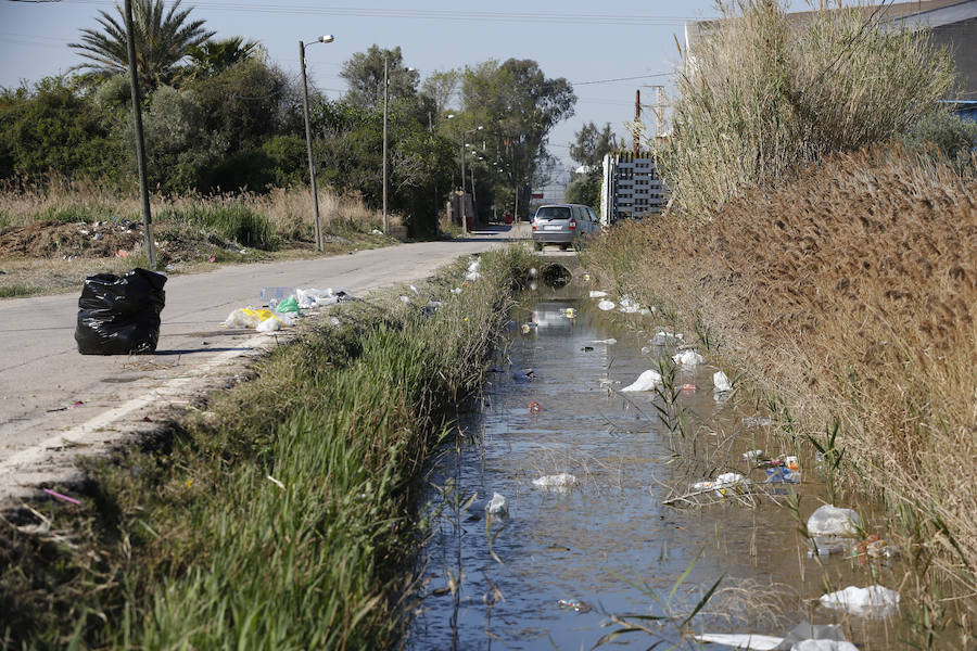 El recinto en el que ayer se congregaron cerca de 20.000 jóvenes ha despertado hoy con miles de botellas y bolsas de plástico en el suelo. Los operarios de la organización trabajaban para retirar toda la cantidad de basura que se extendía a los caminos de acceso al lugar en el que se celebraron las paellas universitarias. Incluso alguna acequia cercana también presentaba botellas y bolsas en sus aguas.