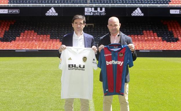 Macelino García Toral y Paco López, en Mestalla.