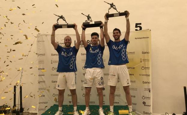 Pilota valenciano | Sergio, Seve y Ricardet, campeones de la Lliga de raspall