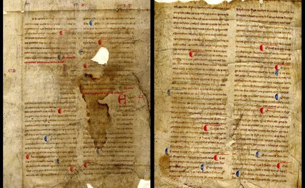 Imagen del manuscrito hallado en Ourense.