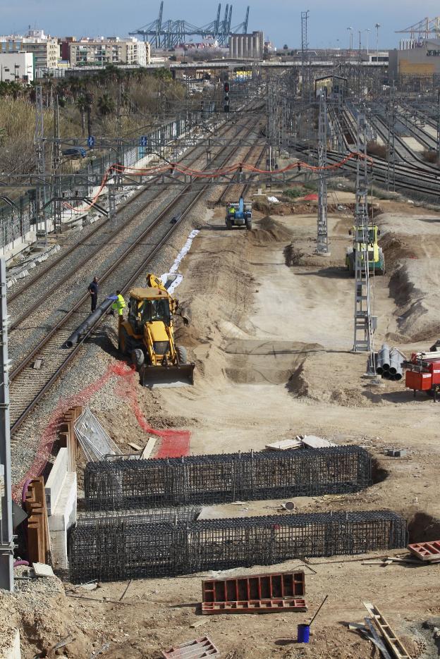 Estación de Fuente de San Luis, en obras en 2015. 