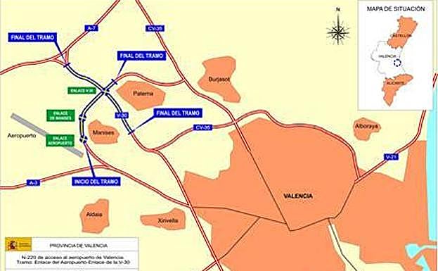 Fomento aprueba ampliar la carretera de acceso al aeropuerto de Manises