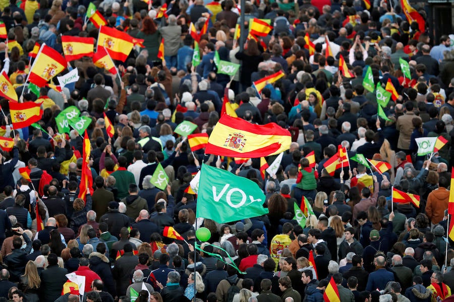 Fotos: Mitin de Vox en la plaza de Colón de Madrid
