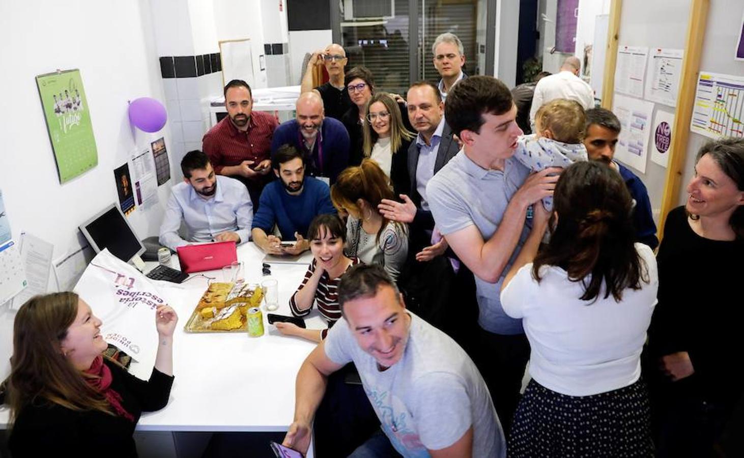 Fotos: Así espera Unidas Podemos los resultados de las elecciones del 28-A