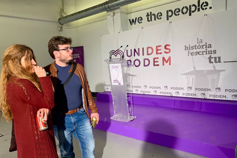 Fotos: Así espera Unidas Podemos los resultados de las elecciones del 28-A