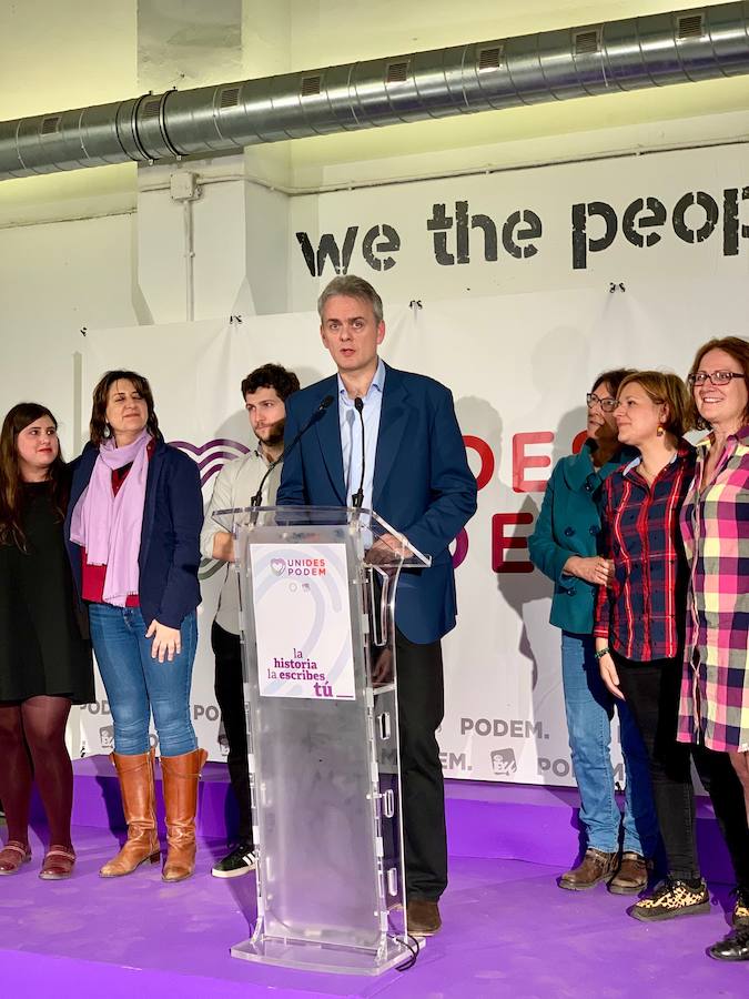 Fotos: Así espera Unidas Podemos los resultados de las elecciones del 28-A