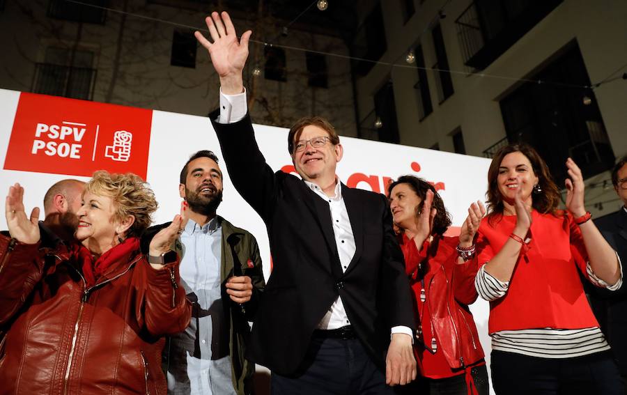 Fotos: Así espera el PSPV los resultados de las elecciones del 28A