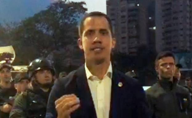 Juan Guaidó en el vídeo compartido en redes sociales.