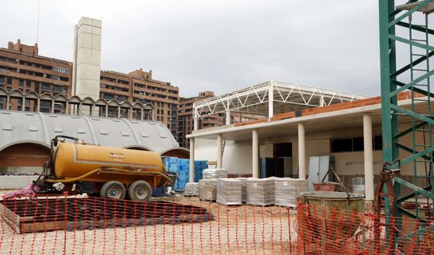 Obras de construcción del nuevo colegio 103 de Valencia, en una imagen del pasado enero. 