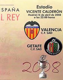 Imagen secundaria 2 - 1.Localidad del partido en que se ganó la Copa en Sevilla. :: 2. Entrada de la final frente al Getafe en el Calderón. :: 3. Ticket de la localidad de la final del agua, la del 95 contra el Deportivo. :: 