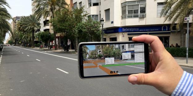 El sistema de Dypsela muestra las instalaciones subterráneas de una calle de Valencia. 