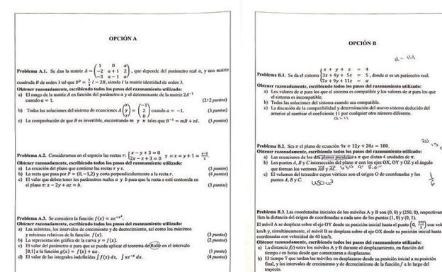 El polémico exámen de Matemáticas en la Selectividad de este año.