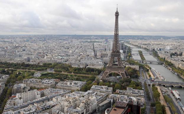 Vista aérea de París. 