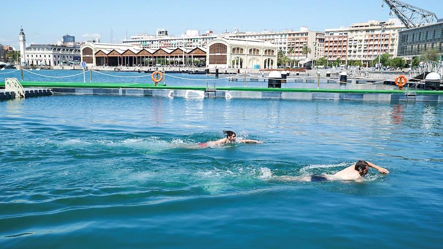 Con 24 metros de largo y ocho de profundidad la piscina, de agua salada, está situada en la dársena interior a la altura del edificio de La Base. La entrada es gratuita y el horario será de 11:30 a 19:30 horas hasta el próximo 12 de septiembre. 