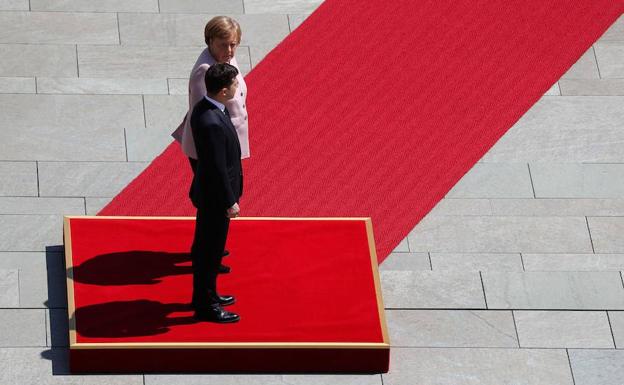 Angela Merkel, este martes en Berlín. 