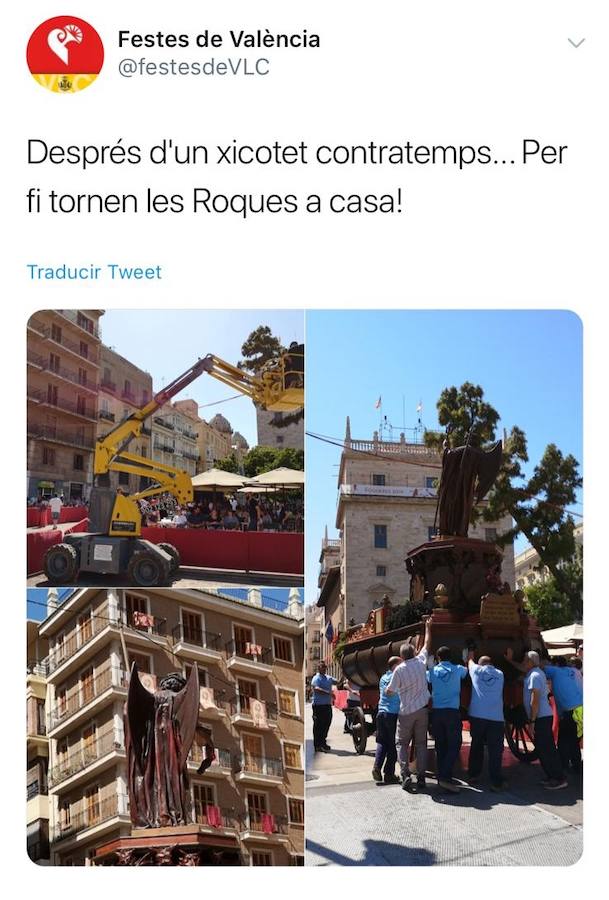 Susto con la roca más antigua del Corpus tras engancharse a un cable