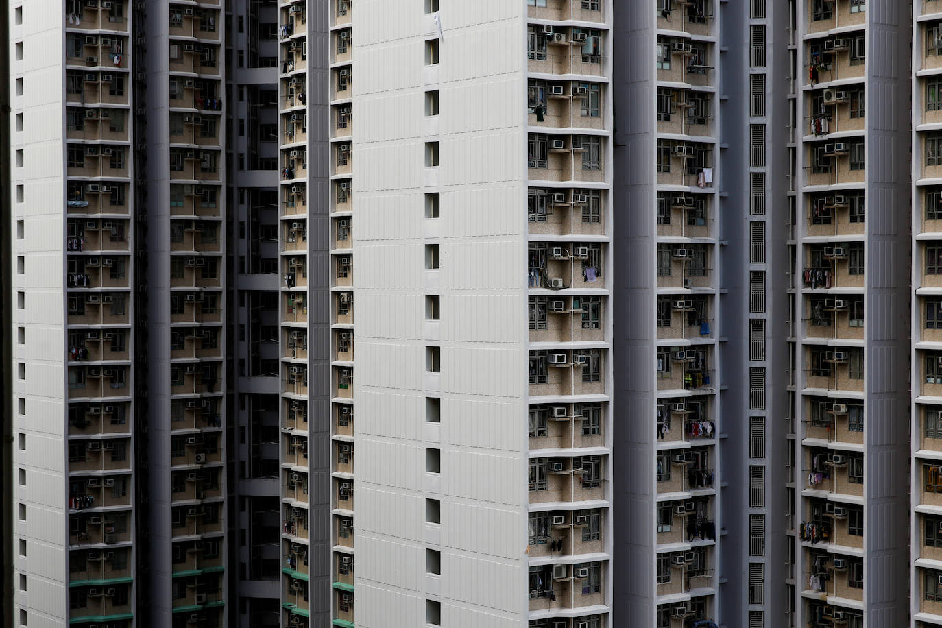 Bloques de apartamentos residenciales en Hong Kong.