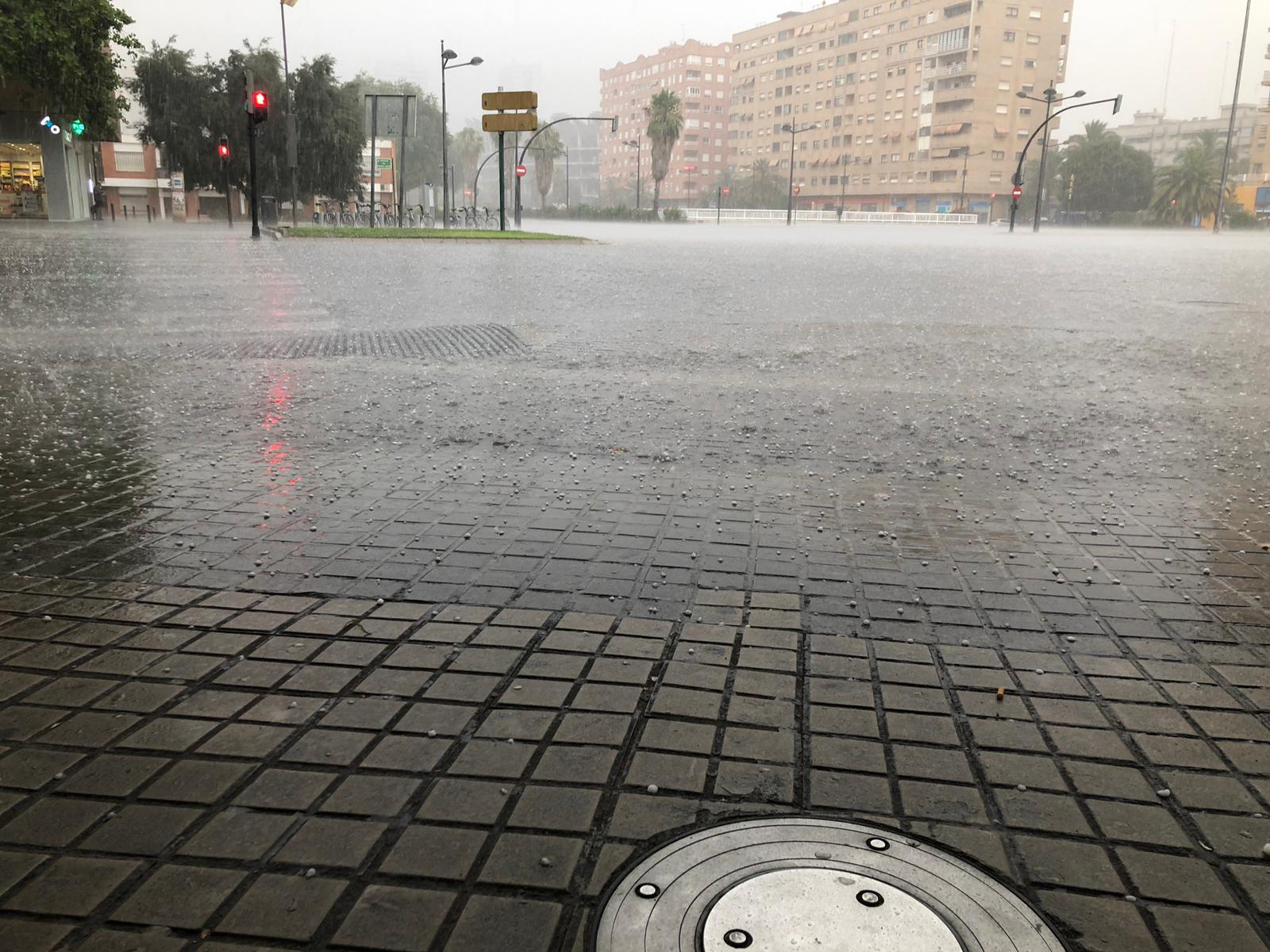 Tormenta de granizo en Valencia el domingo 7 de julio de 2019.