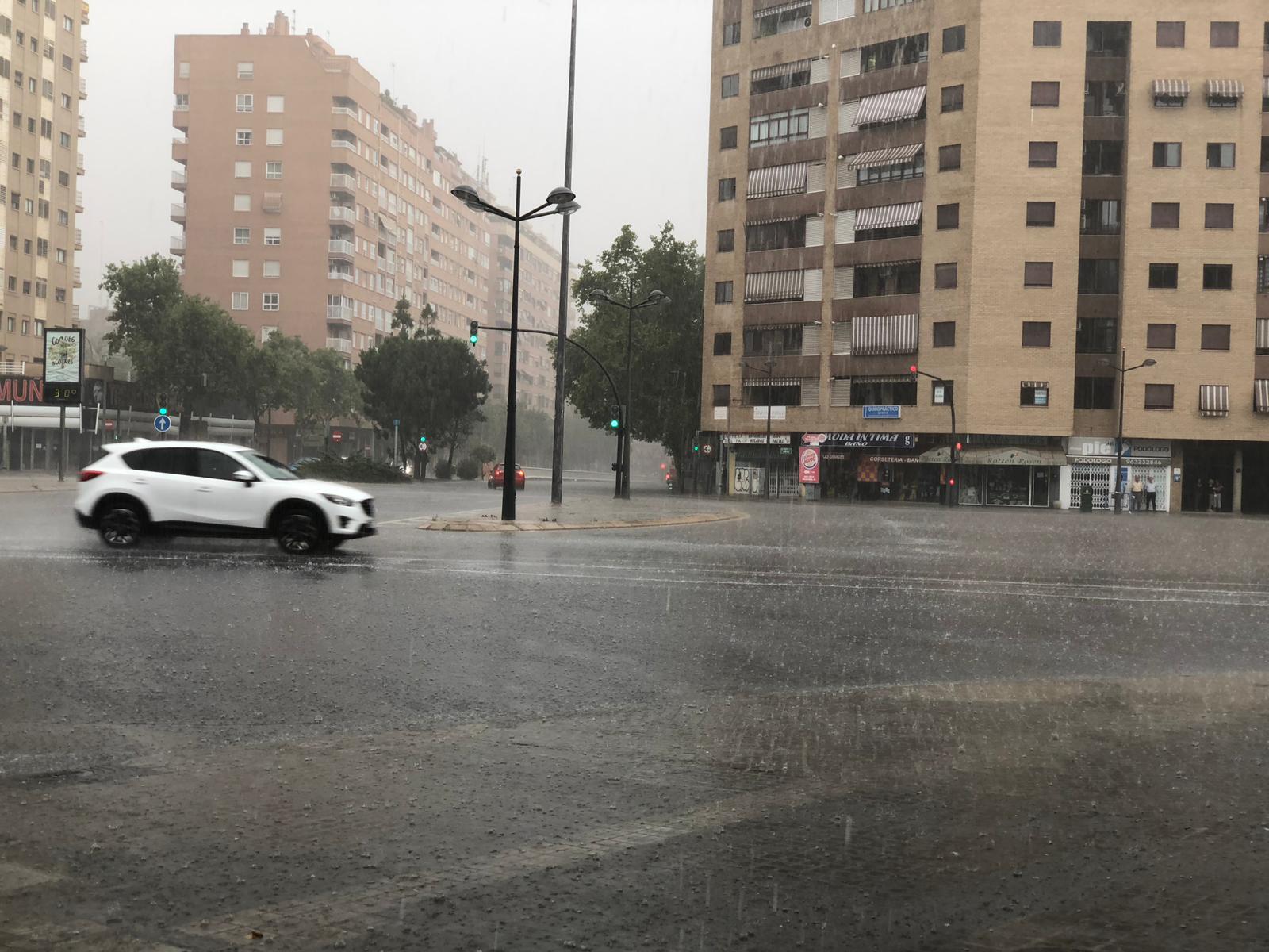 Tormenta de granizo en Valencia el domingo 7 de julio de 2019.