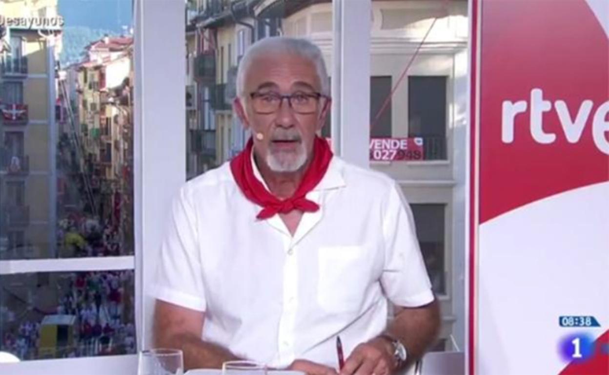 Javier Solano, comentarista de los encierros de San Fermín en TVE.