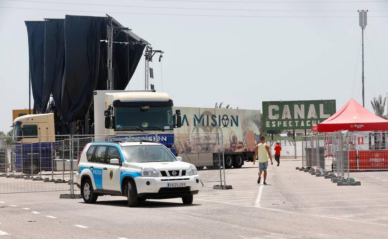 Preparativos del festival Marenostrum.
