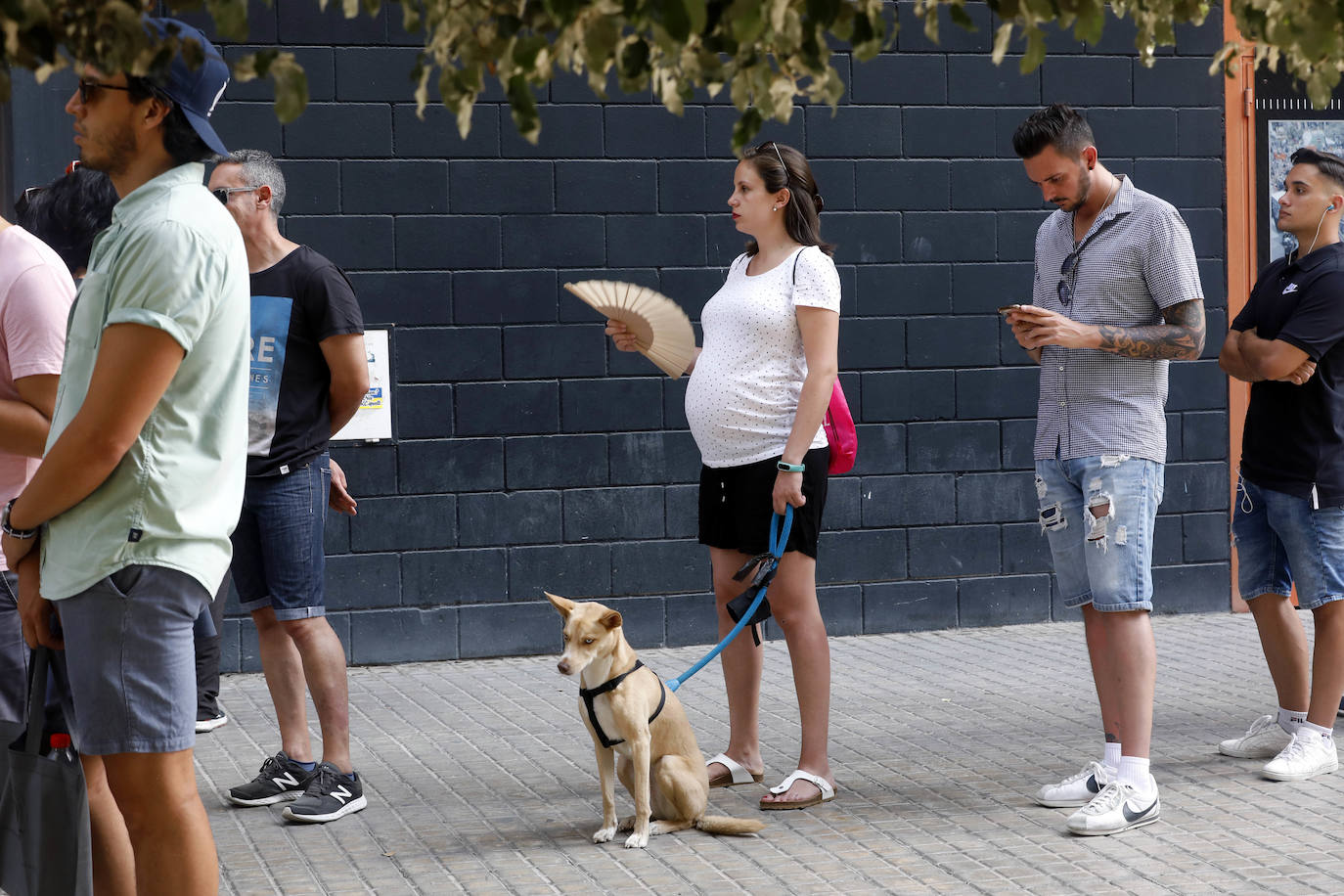 Imágenes de la cola formada por abonados del Valencia CF alrededor del estadio de Mestalla para cambiar de asiento sus abonos