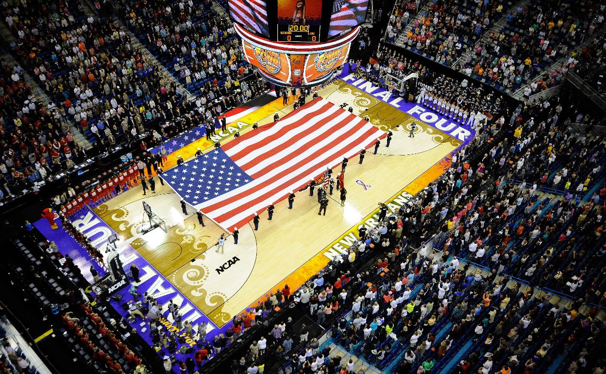 Partido de la liga universitaria de baloncesto en Estados Unidos.