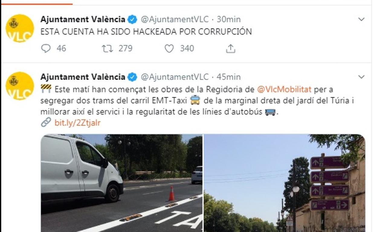 Hackean la cuenta en Twitter del Ayuntamiento de Valencia