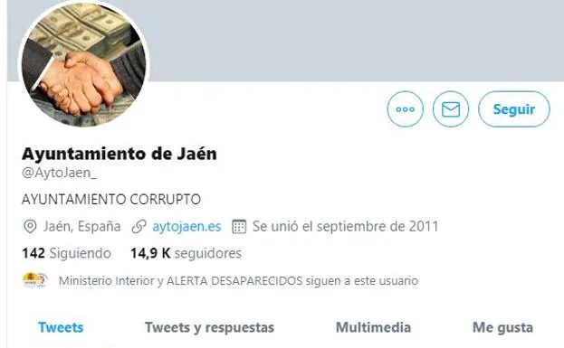 Hackean el twitter del Ayuntamiento de Jaén y amenazan de muerte al alcalde Julio Millán