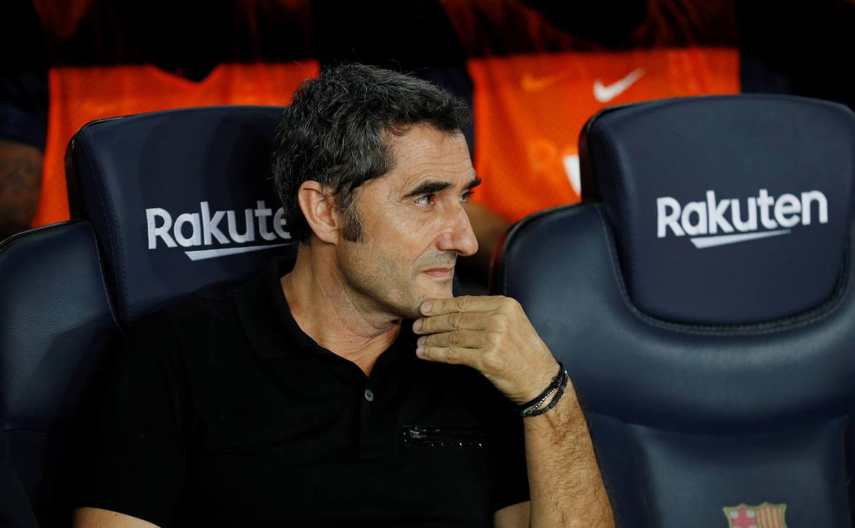 Ernesto Valverde, durante el partido ante el Betis. 