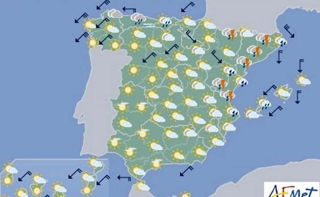 Previsión del tiempo según Aemet en toda España.