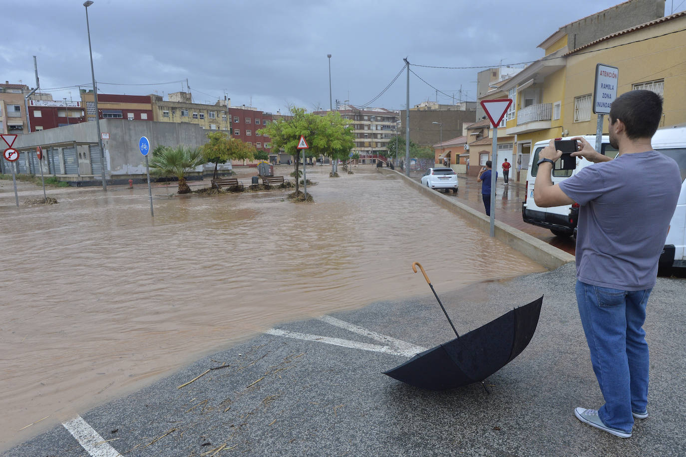 Efectos del temporal en Murcia.