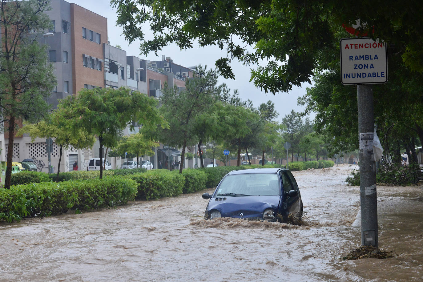 Efectos del temporal en Murcia.