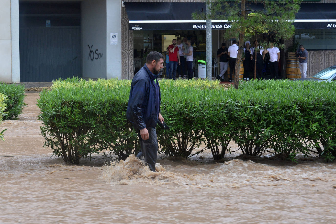 Efectos del temporal en Murcia.