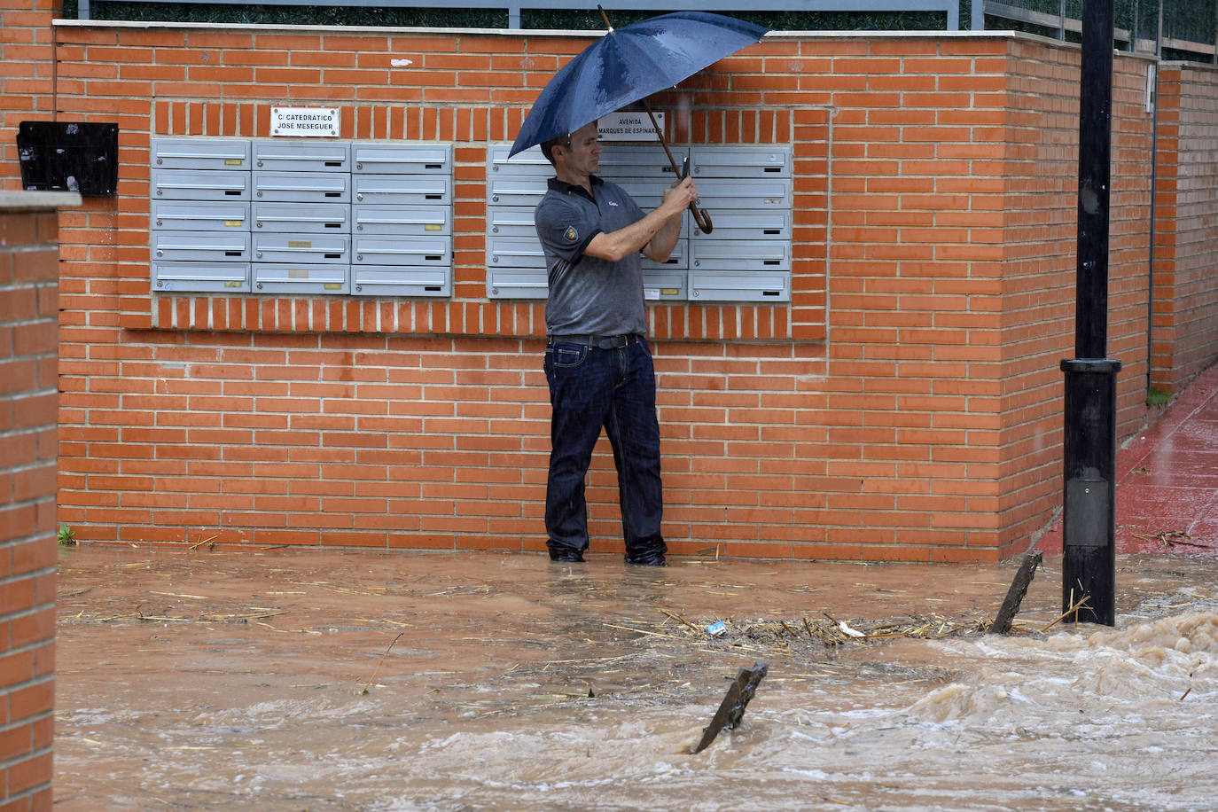 Efectos del temporal en Murcia.