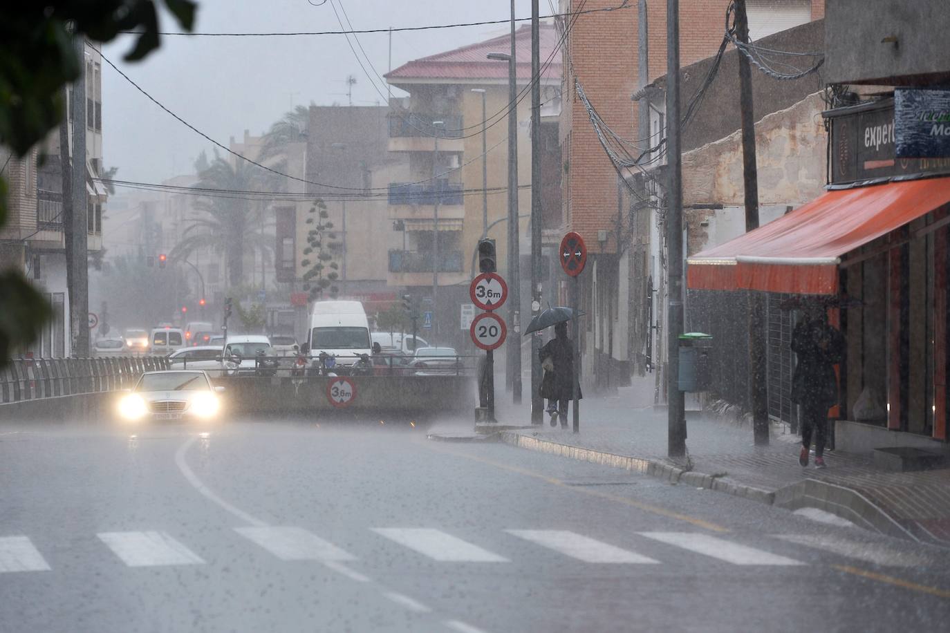 Efectos del temporal en Murcia.