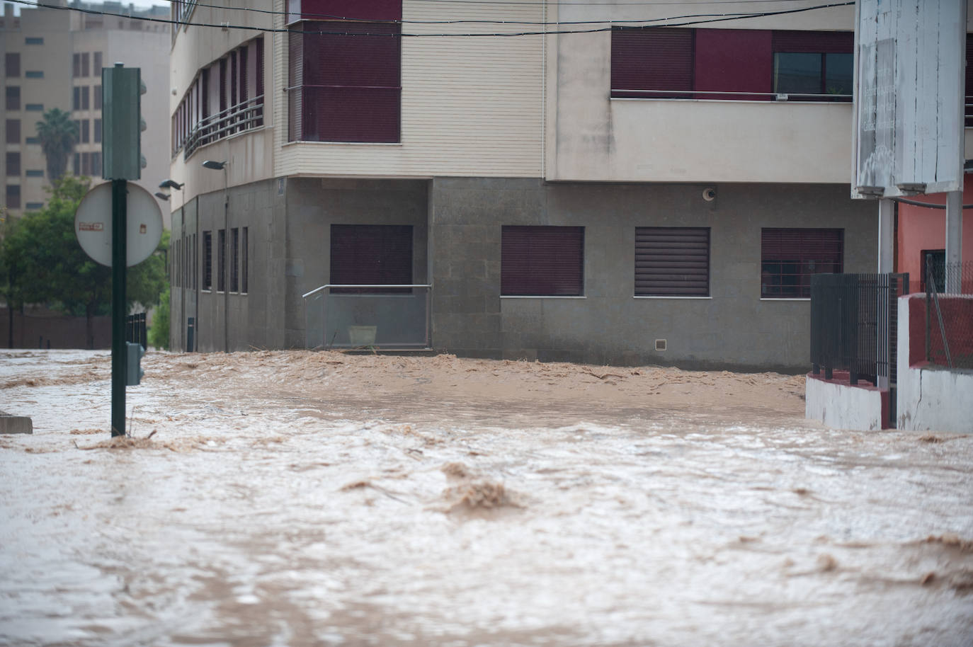 Efectos del temporal en Murcia.