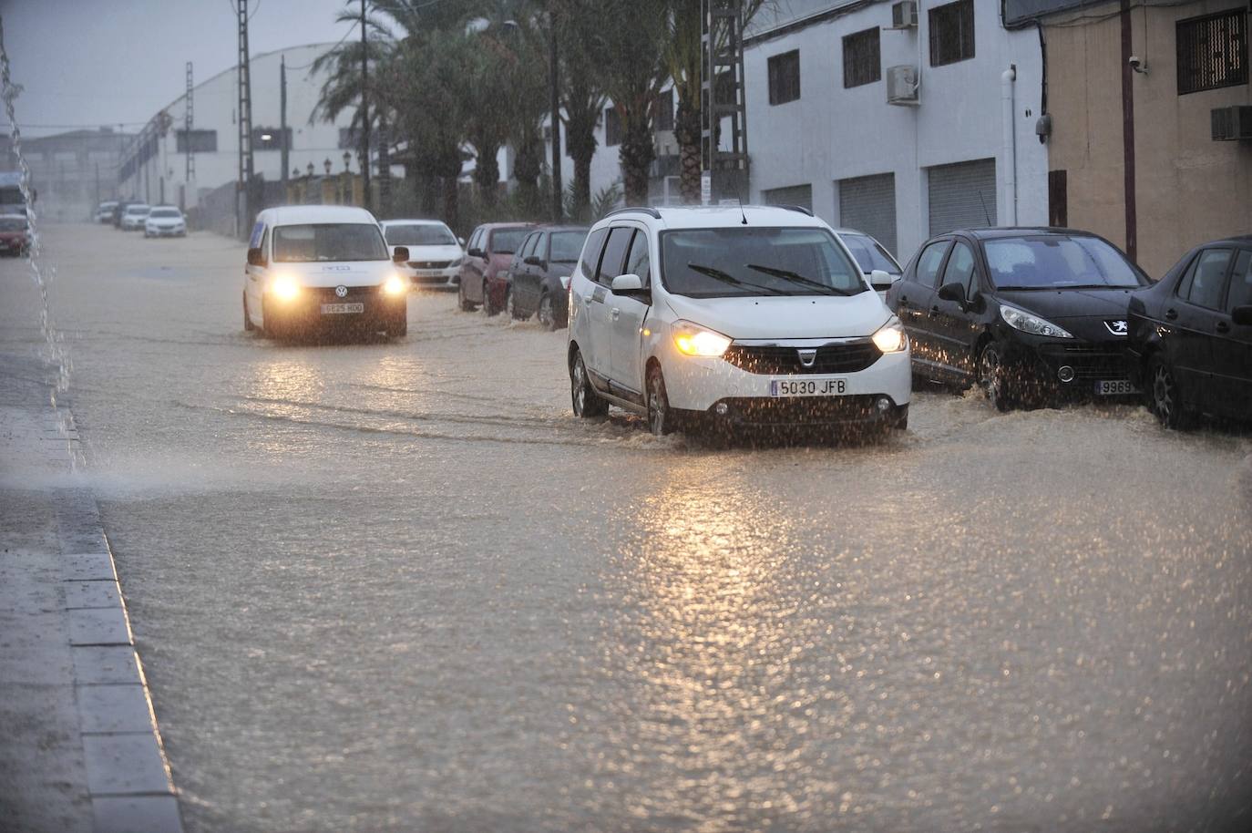 Efectos del temporal en Murcia.