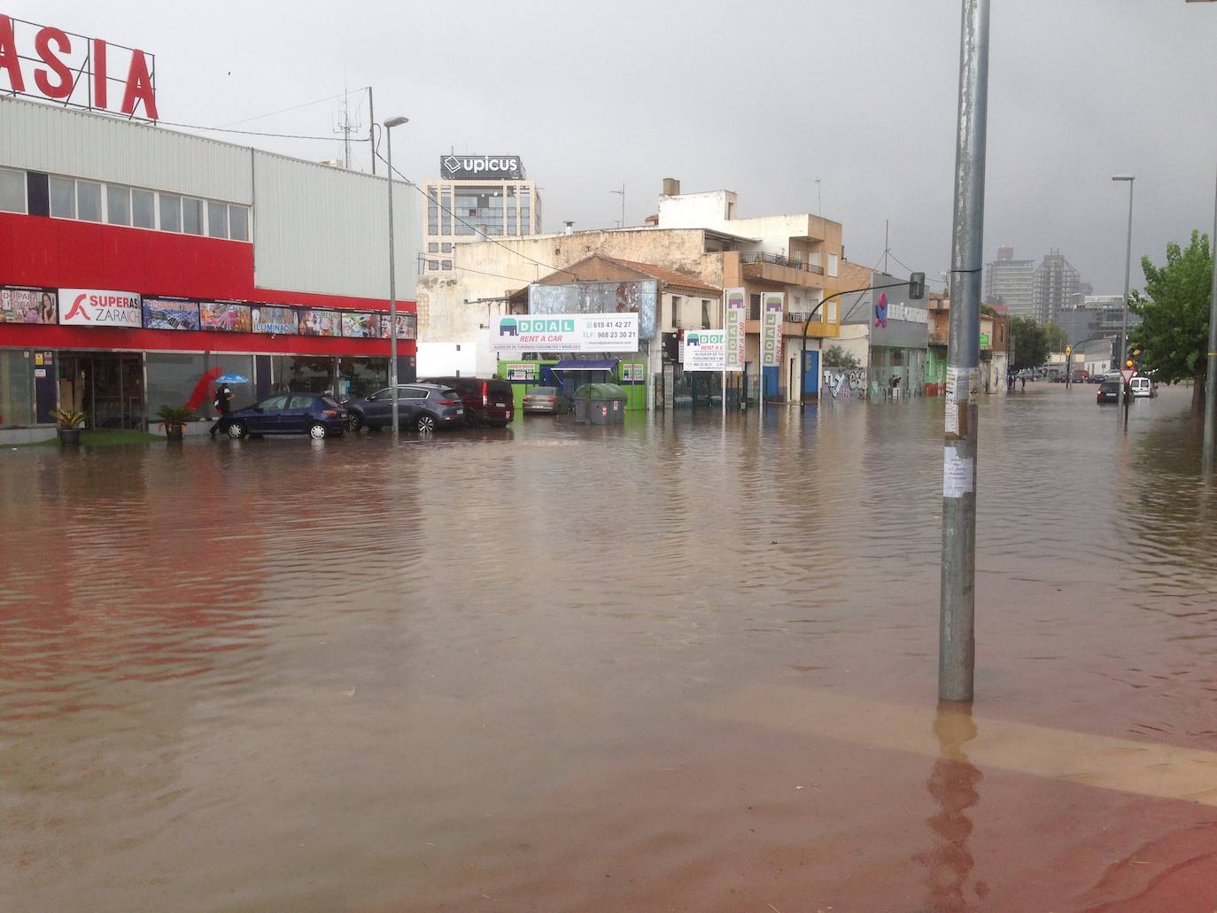 Efectos del temporal en Murcia.